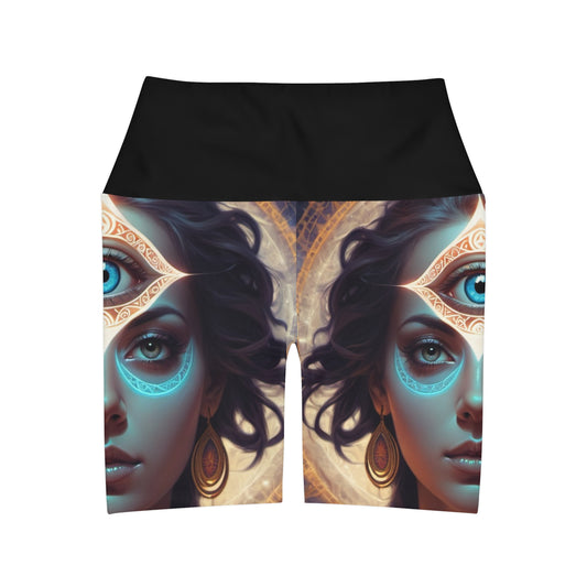 beautiful mind High Waisted Yoga Shorts (AOP)